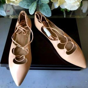 Banana Republic Allie Lace Up Point Toe Flats 8.5